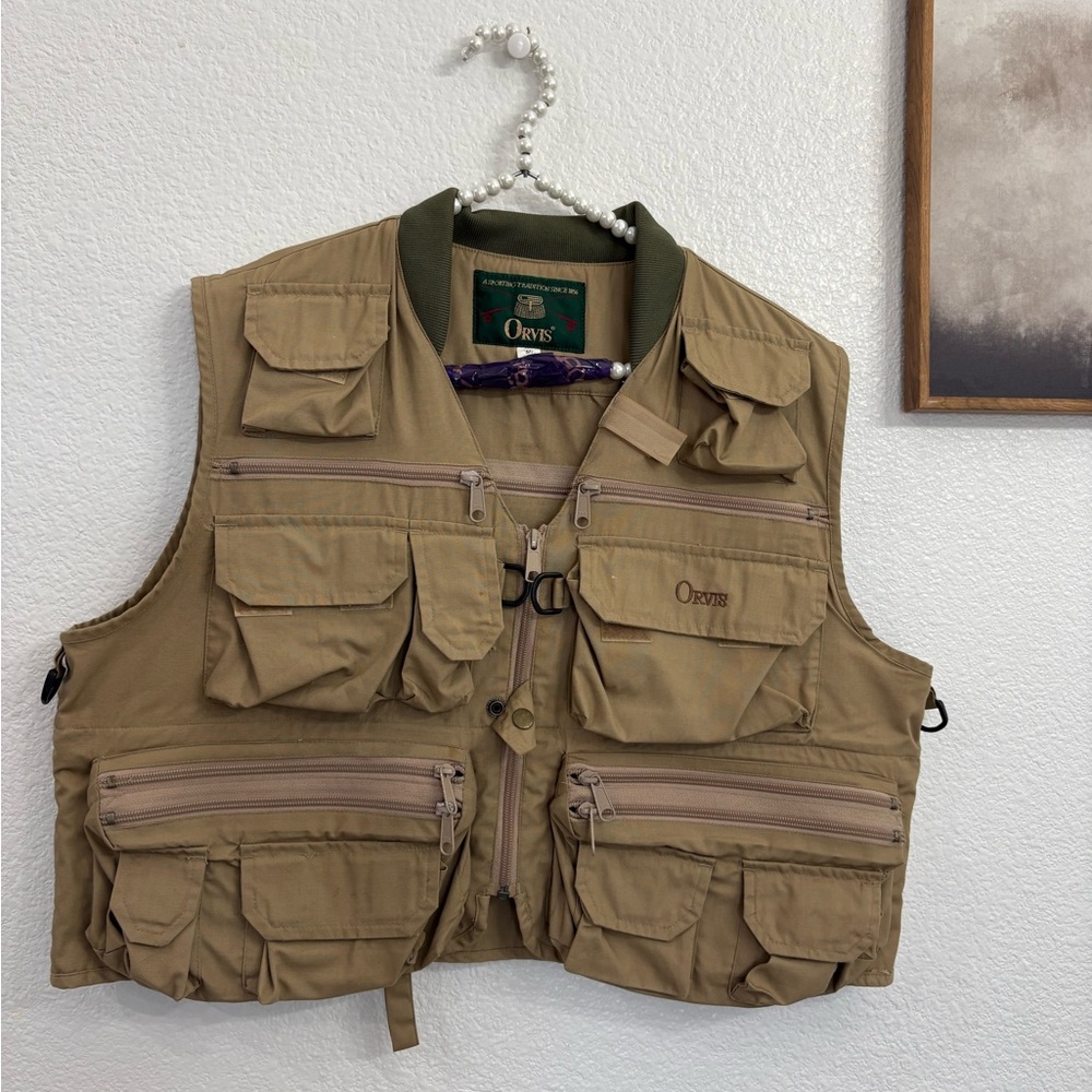 Orvis Khaki Outdoor Utility Vest Medium